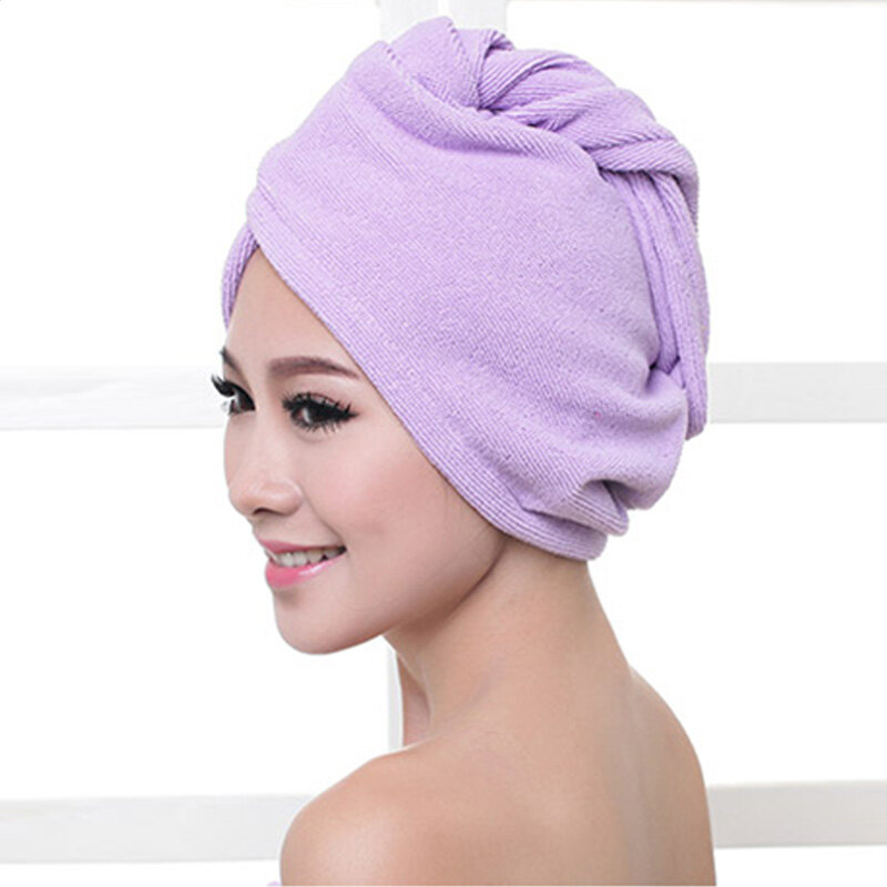 1 pçs microfibra após o banho de secagem de cabelo envoltório das mulheres meninas senhora toalha de cabelo secagem rápida chapéu tampão turbante cabeça envoltório banho ferramentas