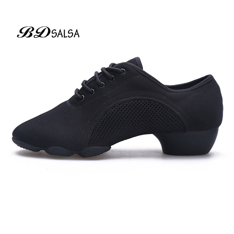 اللاتينية الرقص أحذية أكسفورد القماش مربع اللاتينية الأحذية اثنين لينة المضادة للانزلاق المنخفضة نهاية قاعة الأحذية BDSALSA BDJW-1 كعب أصيلة 3 سنتيمتر