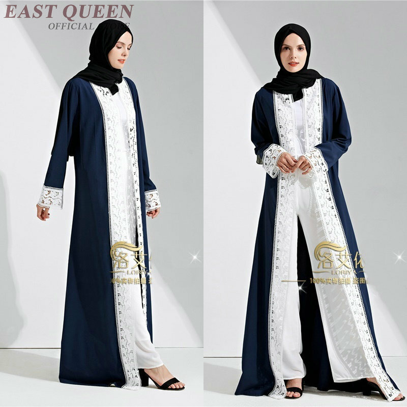 Thời trang phụ nữ abaya dresses dài tay áo ren hồi giáo ăn mặc cho phụ nữ Thổ Nhĩ Kỳ elegant bodycon islamic dress với vành đai DD283 F