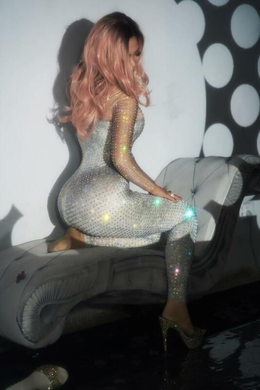 Nieuwe ontwerp Vol Strass Lange Mouwen Sparkly Jumpsuit Sexy Stage Outfit Party Vier Vrouwen Dance Leggings Outfit