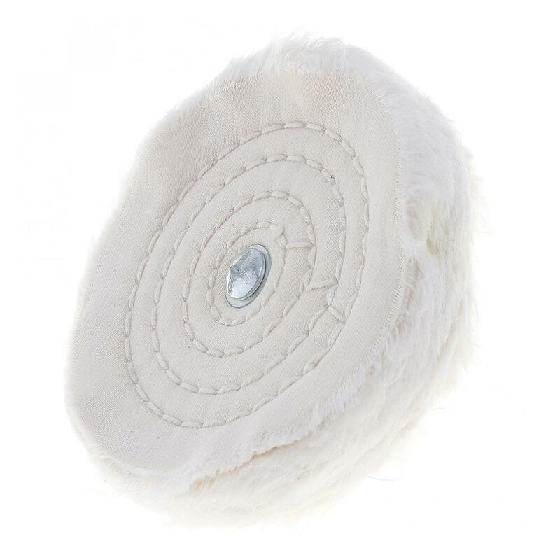 4インチのt-型ホワイト布研磨ホイールミラー研磨バッファ綿パッドと6ミリメートルシャンク径のため表面研磨