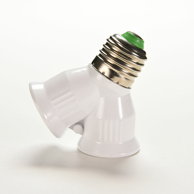 Enchufe de Base de bombilla de lámpara blanca, convertidor de soporte de lámparas E27, bombilla LED halógena, iluminación de 1 a 2 divisores, convertidor adaptable, 1 ud.
