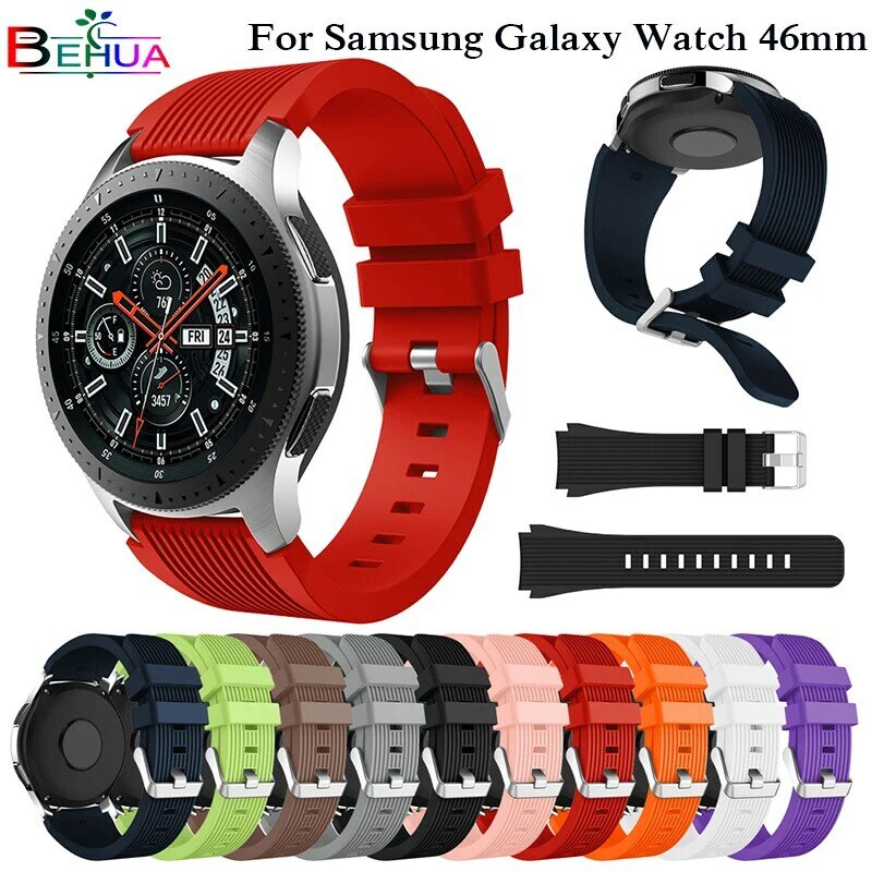 Sportowa miękka silikonowa bransoletka opaska na nadgarstek do Samsung Galaxy 46mm wymiana SM-R800 Smart Watch pasek na nadgarstek