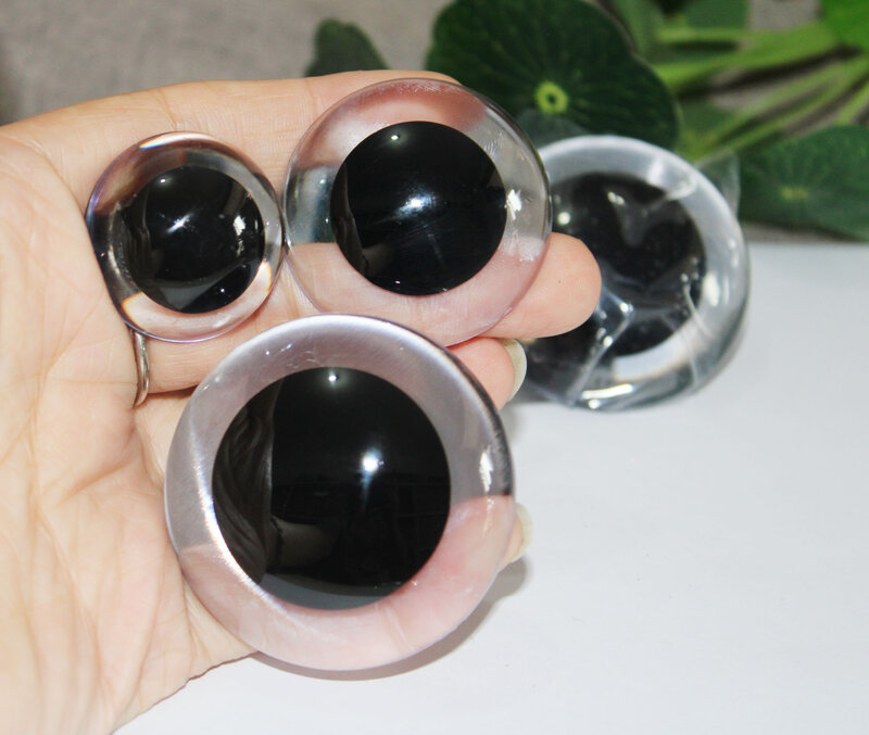 30mm 40mm 50mm 60mm new big size round shape clear plastic safety toy eyes with white hard washer--10pcs/lot