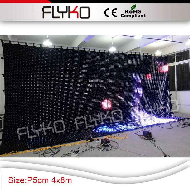 Flyko-cortina de luz profissional, 4x8m, p5cm, luz led, visor de vídeo, mala de vôo