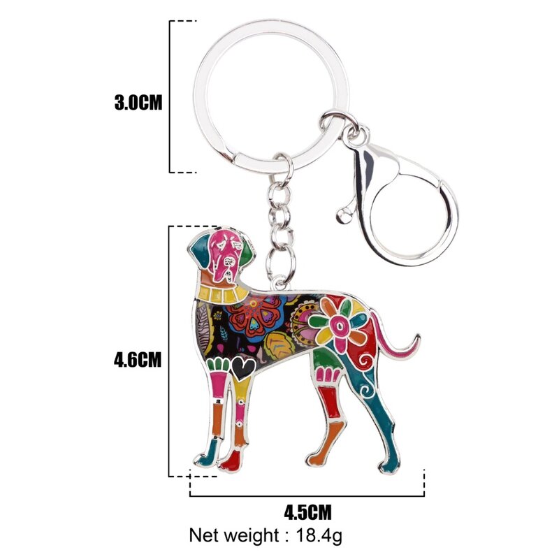 Wveni – porte-clés chien grand danois en métal émaillé, breloque pour sac à main, accessoires, nouveaux bijoux animaux à la mode pour femmes