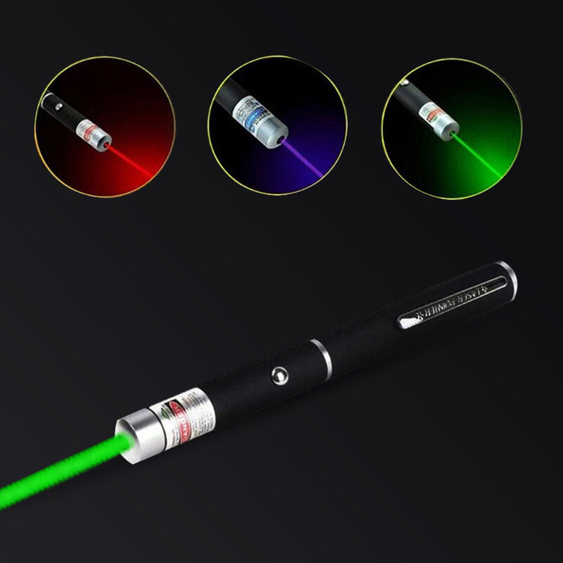 1000m 5MW Laser Point High Power 650nm Green 532nm Blue-violet 405nm Laser Point Pen Adjustable Burning Match Without Battery