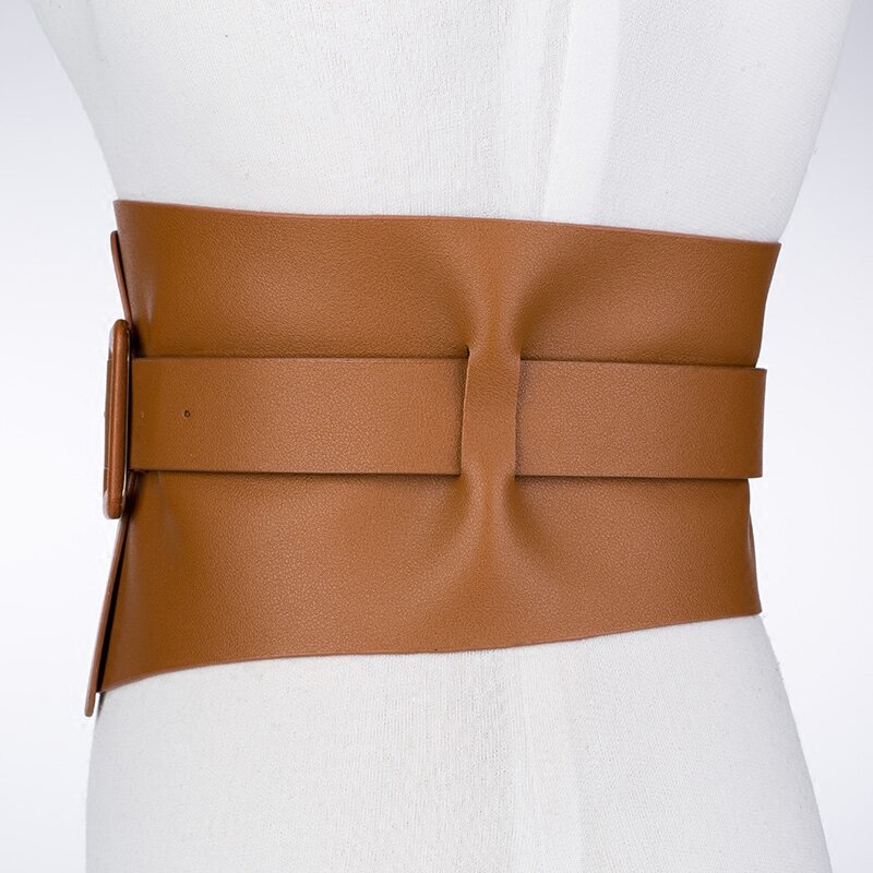 Cinturón ensanchado decorativo para mujer, faja de cuero suave de tela PU de alta calidad, a la moda, personalidad, 2019