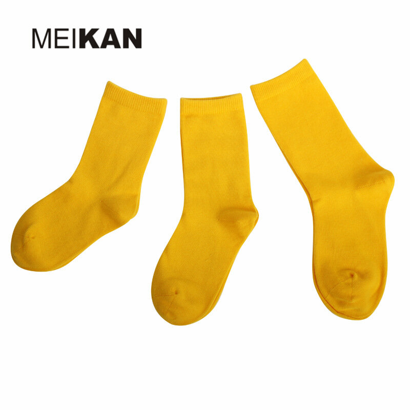 Meikang ถุงเท้าผ้าฝ้ายคอมบ์หลากสีสำหรับผู้ชายและผู้หญิงถุงเท้าลำลองครึ่งน่องถุงเท้าคุณภาพสูงยี่ห้อ MK1226part1