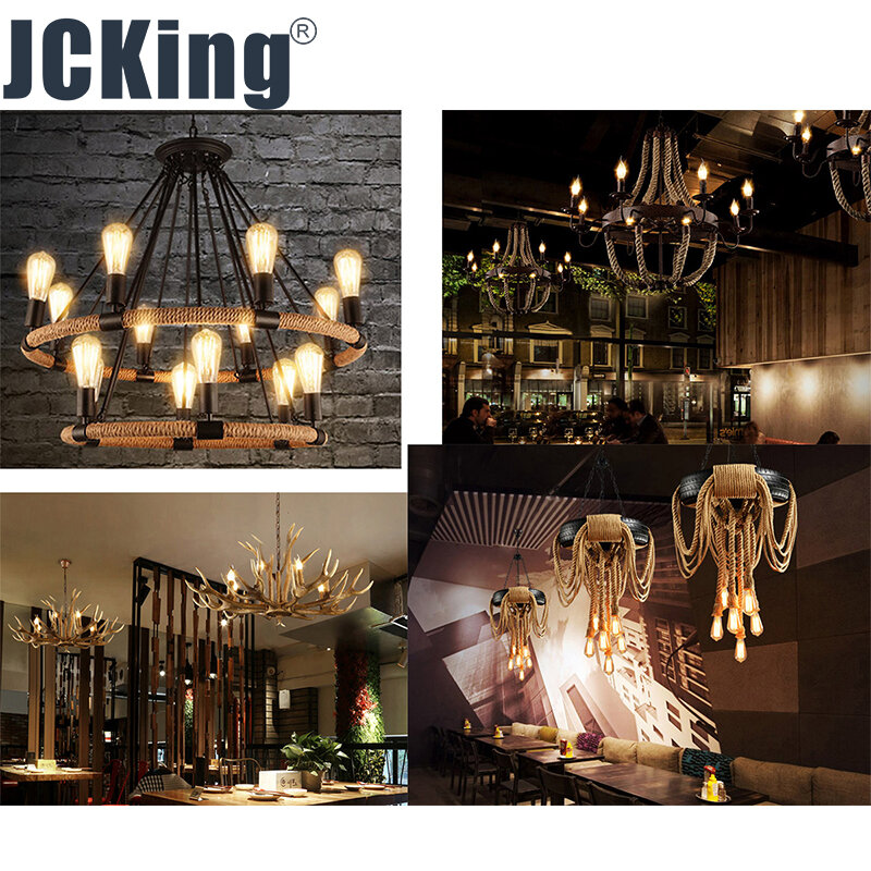 JCKing-밝기 조절 LED 전구 Led 촛불 빈티지 필라멘트 전구 E14E12 레트로 디밍 110V 220V 램프, 샹들리에 조명, 10 개 팩