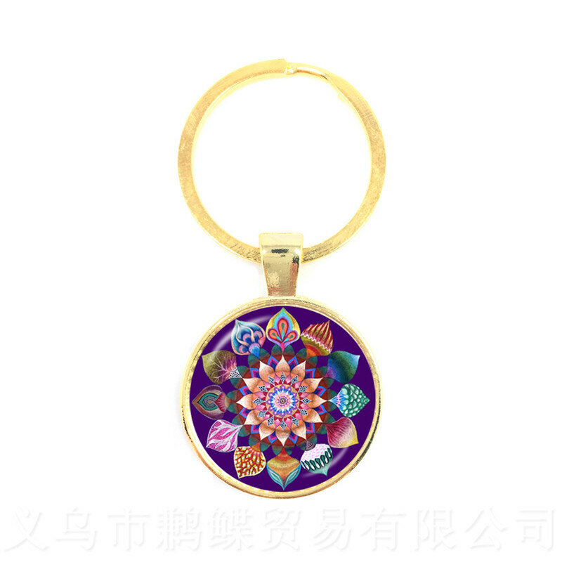 Vintage-Schmuck Mandala Keychain Henna OM Symbol Buddhismus Zen Online Einkaufen Indien 2018 Fashion Schlüsselanhänger Für Männer Frauen