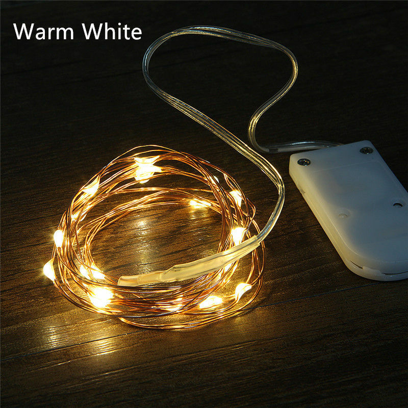 FGHGF Led String Lights 2M 20leds CR2032 Battery Operated Copper Wire Fairy Lights for Christmas Garland Home Wedding Decoration