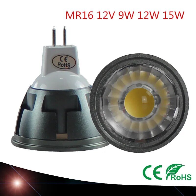 Focos LED de alta calidad, lámpara de techo regulable, emisor de Navidad, lámpara blanca fría y cálida, MR16, mr16, 9W, 12W, 15W, 12V, novedad