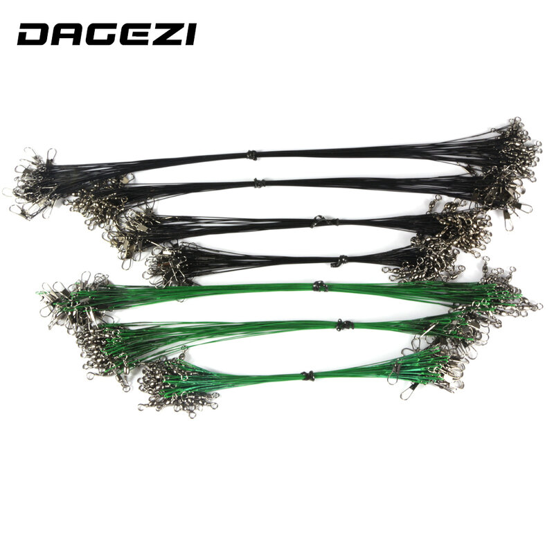 DAGEZI 30PCS/lot Fishing Line Steel Wire Leader fishing tackle box fishing gear accessories Connector copper swivel