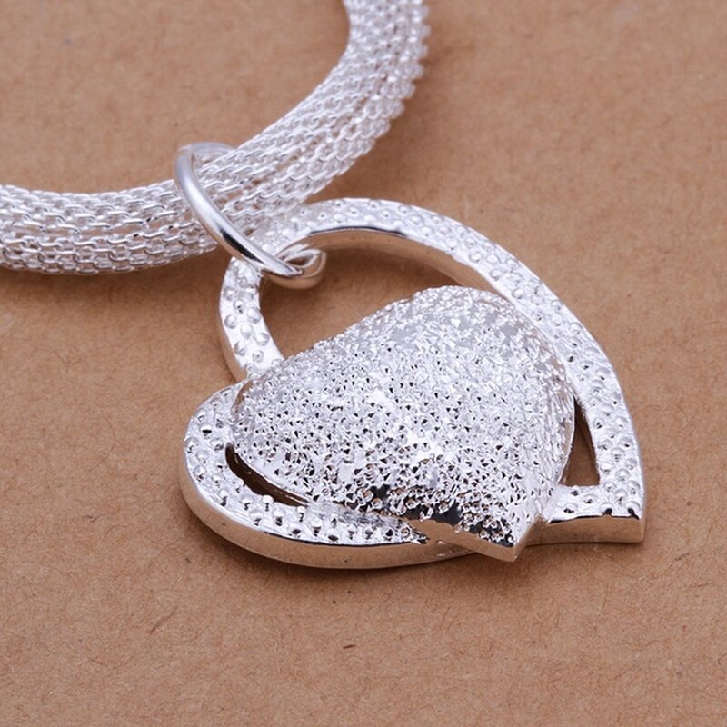 925 srebro pozłacane wspaniały urok moda urok serce ślub pani miłość naszyjnik szlachetny luksus 18 cali biżuteria srebrna