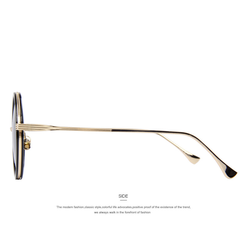 Merrys-óculos redondos para homens e mulheres, clássico, luxo, moda, designer de marca, uv400