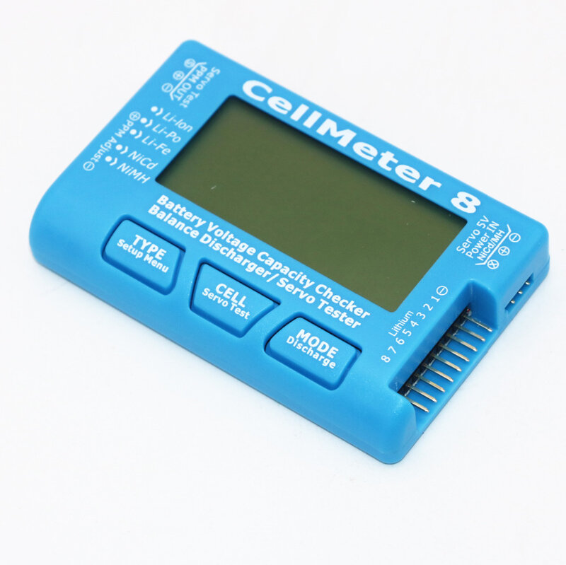 Vérificateur de tension de capacité de batterie RC CellMeter-8 1-8S, haute qualité, 1 / 2 / 5 pièces, LiPo li-lon NiMH CellMeter 8 vente en gros