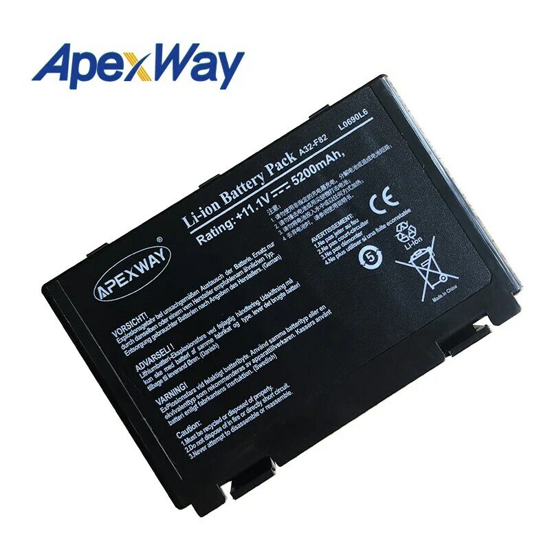 ApexWay 11.1Vแบตเตอรี่แล็ปท็อปสำหรับAsus A32-f82 A32-f52 A32 F82 F52 K50ij K50 K51 K50ab K40in K50id K50ij K40 k50in K60 K61 K70