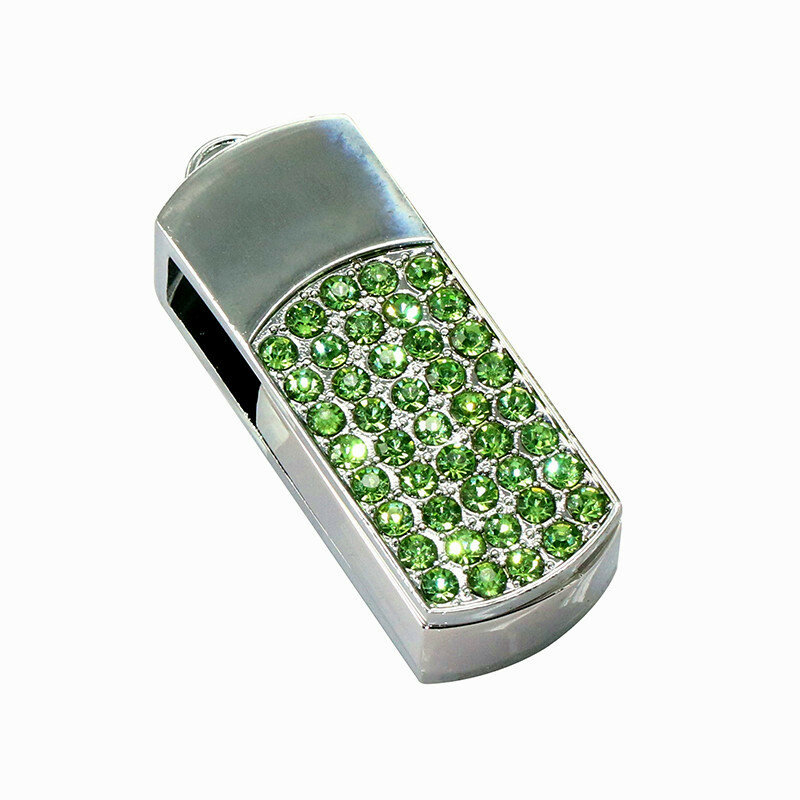 Mini clé Usb rotative en cristal pour bijoux, support à mémoire de 8GB 16GB 32GB, support à mémoire de forme collier en métal diamant, lecteur Flash, cadeau pour filles