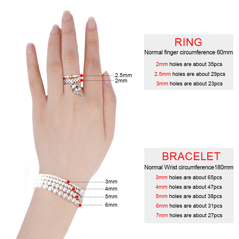 2-5Mm 925 Sterling Zilveren Ronde Kralen Spacer Kralen Sieraden Bevindingen Accessoires Zilveren Bead Voor Armband sieraden Maken