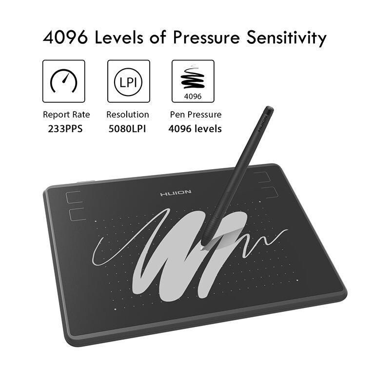 HUION-bolígrafo Digital ultraligero H430P de 4x3 pulgadas, tableta gráfica, conectividad de teléfono, Stylus sin batería, Perfecto para juegos OSU