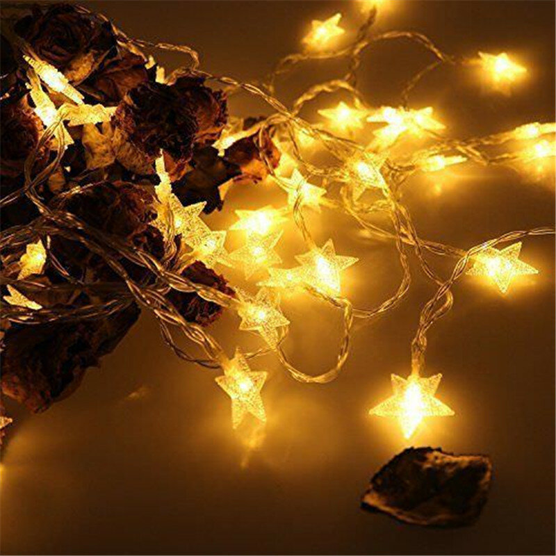 ECLH-Guirxiété lumineuse étoile LED, nickel é, lumières scintillantes, décoration de Noël et de mariage, fonctionnement à piles, 1 m, 3m