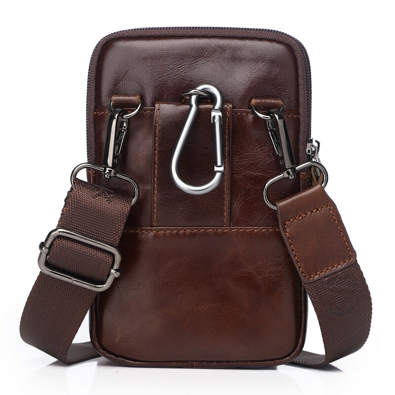 Мужские сумки zznick из натуральной кожи, поясная сумка через плечо, мессенджер для телефона