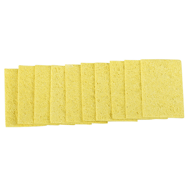 Limpador de esponja para ferro de solda, limpador de esponja amarela, esponja de ferro de solda, ferramentas de limpeza e qualidade superior com 10 unidades