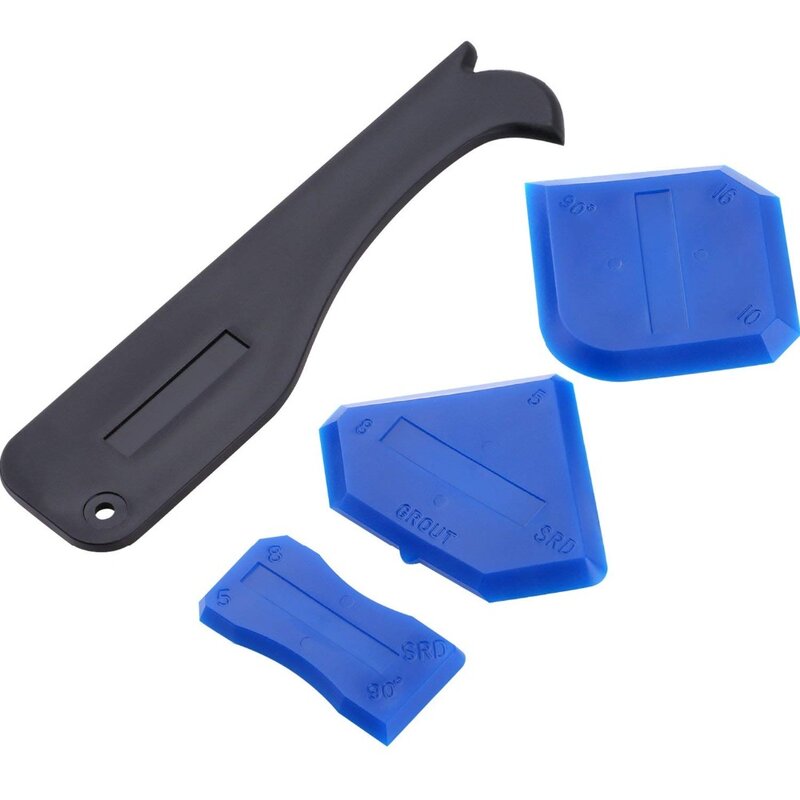 Alta qualidade 4 pçs ferramenta selante calafetagem kit de ferramentas calafetagem raspador calafetagem companheiro selante espátula kit ferramenta de acabamento