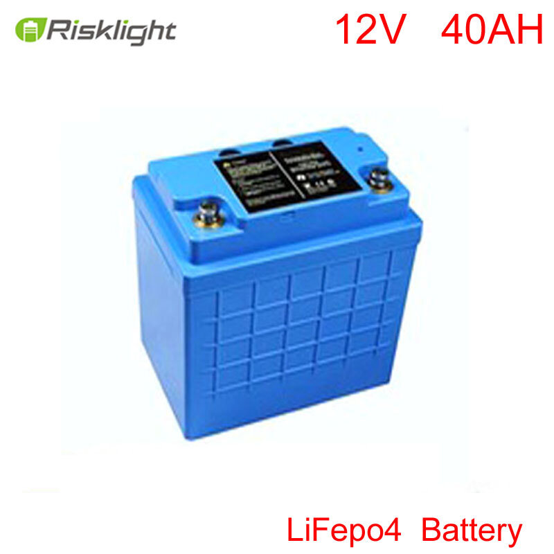 Batería recargable lifepo4 2000 ciclos Lifepo4 12v 40ah para luz led solar, batería eléctrica de bicicleta