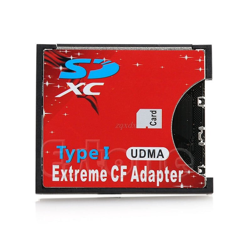 Adaptador de lector de tarjetas de memoria Flash, dispositivo compacto de velocidad SDXC SDHC SD a CF, tipo I, envío directo