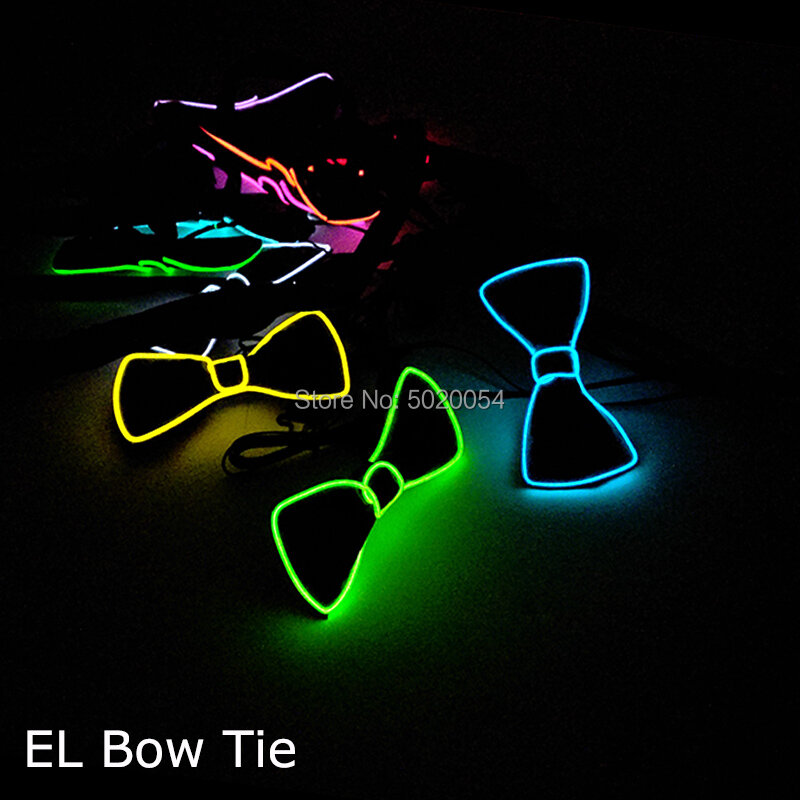 Gorący sprzedawanie miga LED muszka zapalić EL świecące krawat muszka krawat do tańca DJ Sexy Club akcesoria do kostiumów