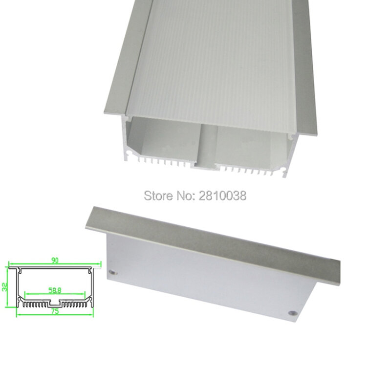Profilé aluminium anodisé LED Al6063 style T, 200X1M, pour plafonnier ou applique murale