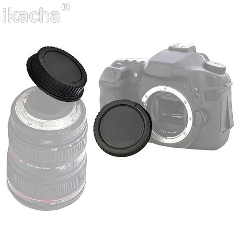 Penutup Bodi untuk Kamera Canon EOS + Tutup Penutup Belakang Lensa untuk Dudukan Canon EOS untuk EF 5D II III 7D 70D 700D 500D 550D 600D 1000D