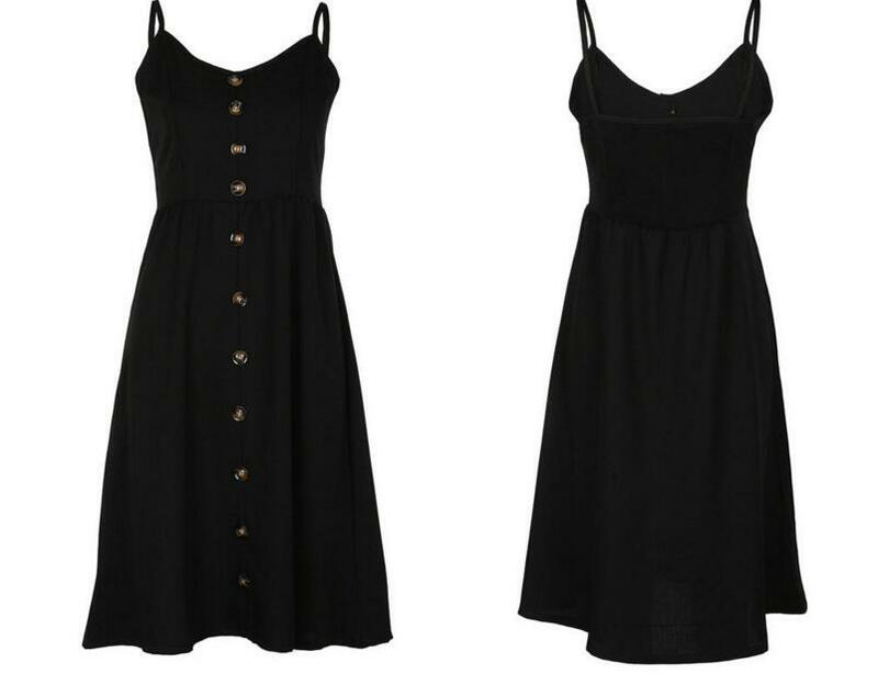Toppies женское летнее винтажное платье средней длины белое черное платье с пуговицами без рукавов пляжное платье