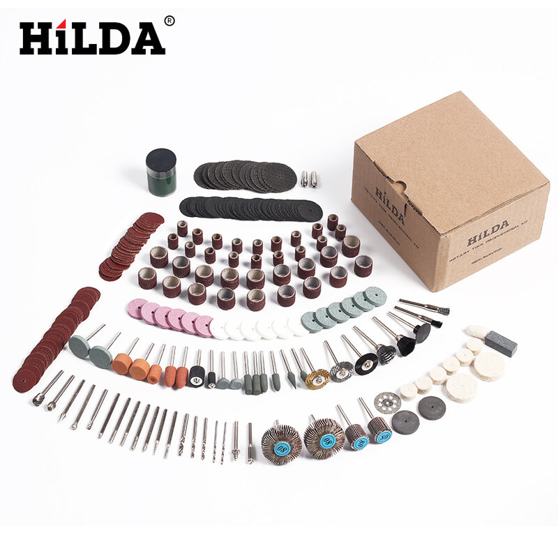 HILDA 248 sztuk obrotowe akcesoria narzędziowe do łatwego cięcia szlifowanie szlifowanie rzeźba i narzędzie do polerowania połączenie dla Hilda Dremel