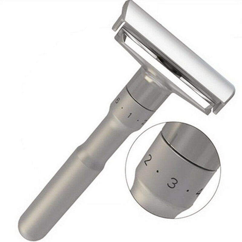 MINGSHI, maquinilla de afeitar de seguridad ajustable, estante clásico de doble cara, para hombres, afeitado, depilación suave a agresiva, actualización giratoria ajustable