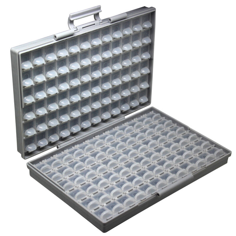 Aidetek-Caixa De Armazenamento De Plástico com Compartimento Pequeno, Organizador Minúsculo, Caixa de Ferramentas, Caso, Superfície de Montagem, Resistores, Capacitores, Bem, Pequeno