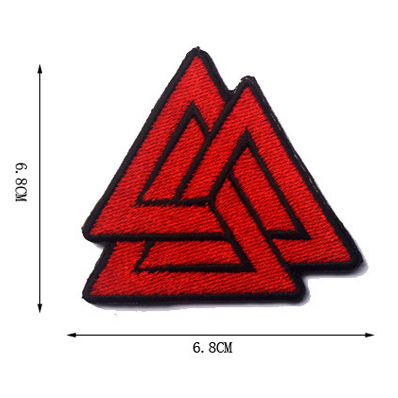 Valknut Odin Viking Valknut Symbol 바이킹 Norse Rune Valknut 기호 패치 수 놓은 신화 Norse Badge Applique for Cloth