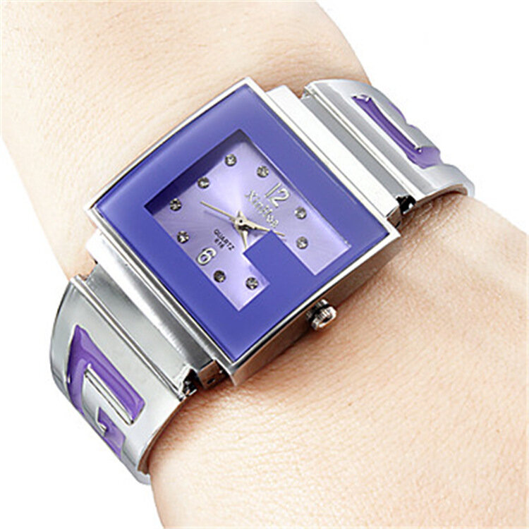 Lady damski zegarek japonia Quartz godziny zegar dzieła moda marka Xirhua sukienka bransoletka pełna stal prosty kwadratowy prezent urodzinowy dla niej