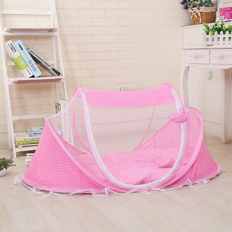 Pasgeboren Baby Baby Bedding Crib Netting Anti-Klamboe Opvouwbare 4Pcs Baby Klamboe Pak Of 2 Stuks cool Kussen Matras Set