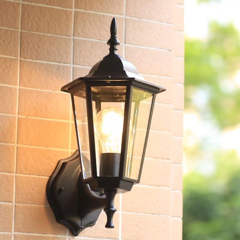 HAWBOIRR LED ヨーロッパスタイルシンプルな屋外バルコニー防水さび廊下ランプ屋内リビングルームの壁ランプ