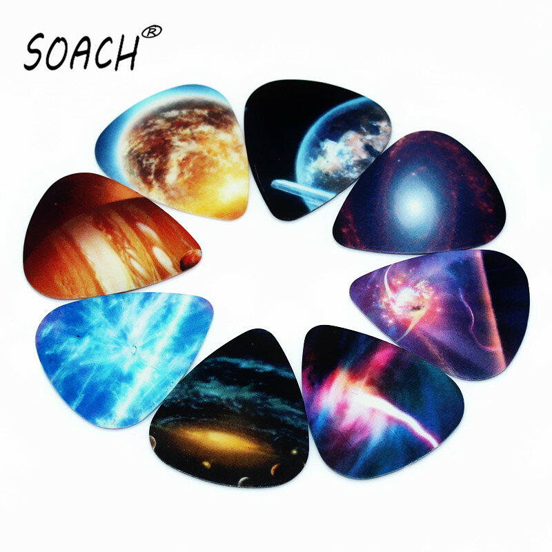 SOACH 50PCS 1.0 millimetri plettri di alta qualità due lato pick Universo Planet picks orecchini FAI DA TE Della Miscela picks chitarra
