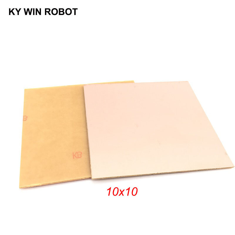 Placa revestida de cobre de un solo lado, Kit de placa de circuito laminado, PF, 10x10cm, 100x100x1,6mm, 1 pieza