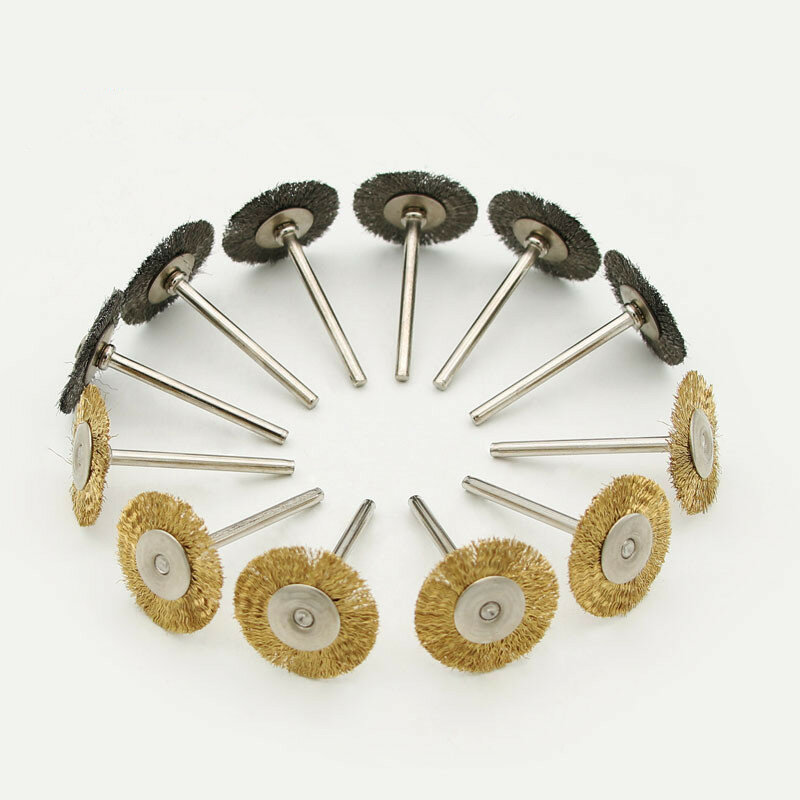 Escova redonda de fio de bronze, 5 peças escova de disco escova do pote para dreme 25mm p2b4 moedor rotativo ferramenta elétrica para gravador