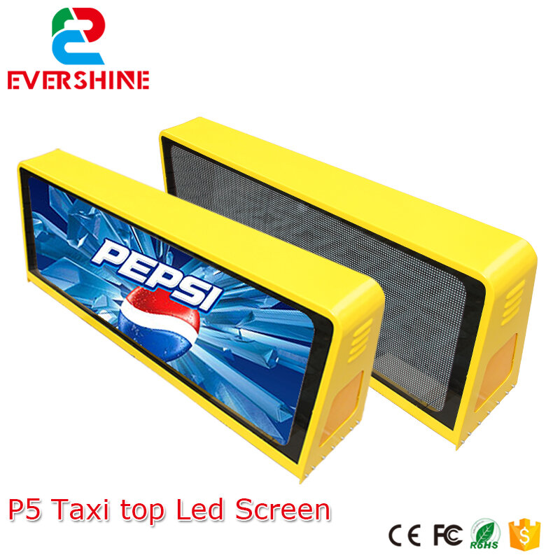 Lastest di vendita calda Doppio Lato Esterno P5 Full Color 3G GPS Taxi Tetto Segno LED per la vendita