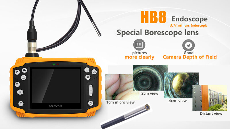 SmartFly HB37S 3.7mm 1 metr 3.5 "LCD endoskop boroskop inspekcja DVR pojazdu kontroli rurociągu