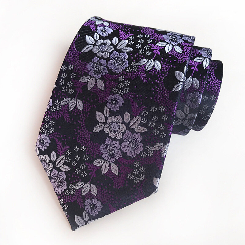 Cravates florales pour hommes, 8cm, nouvelle mode, classique, motif Floral, Jacquard, cravate d'affaires
