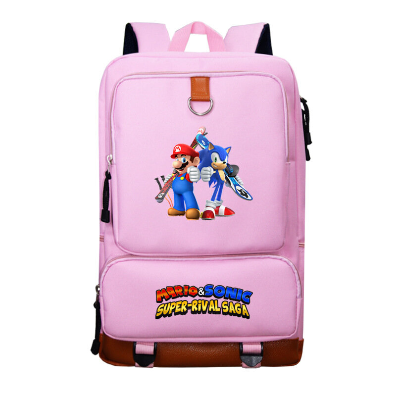 Школьный рюкзак для мальчиков и девочек, повседневный рюкзак для подростков с героями мультфильмов Sonic Super Mario Bros