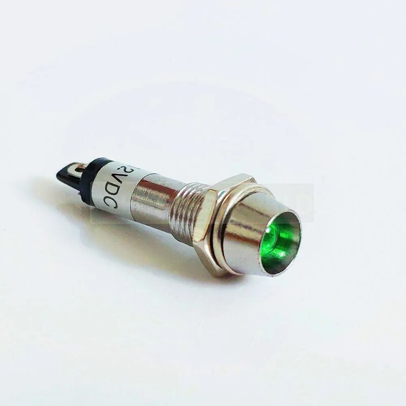 LED 금속 표시등 와이어 및 LED 조명 없는 방수 신호등, 볼록 램프 XD8-1, 5 가지 색상, 12V, 24V, 220V, 8mm